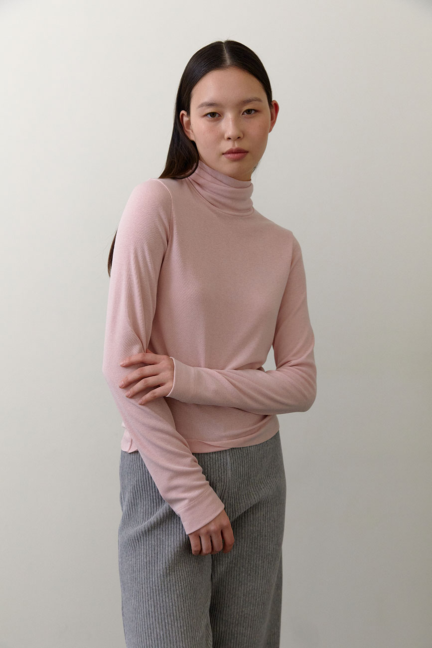 [RE] Classic Turtle neck T-shirts (Light pink)
