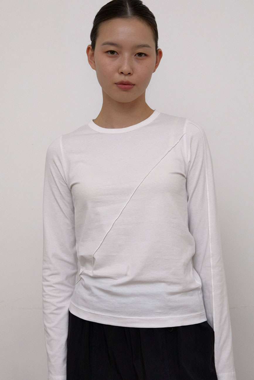 [RE] Line Long Sleeve T-Shirts (White)