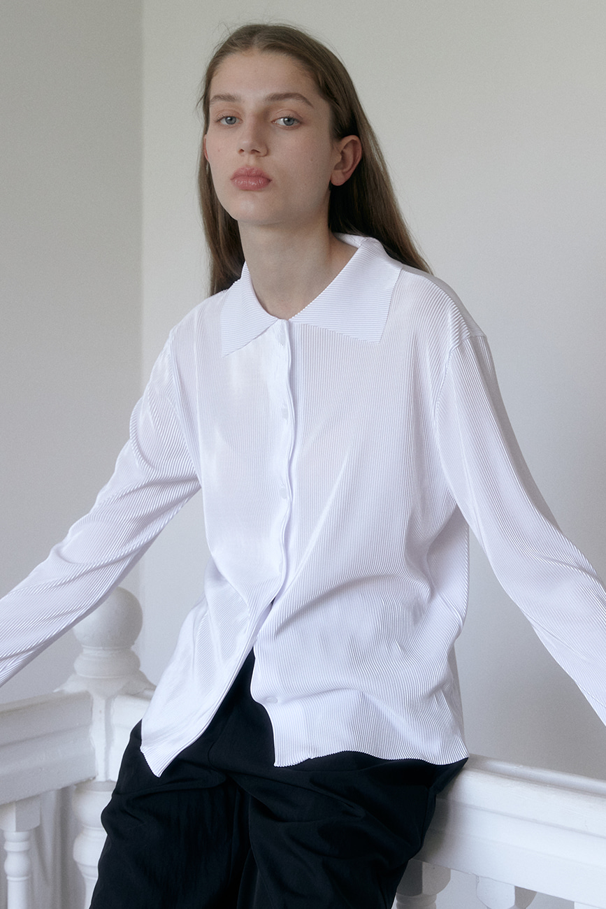 Pleats Button Shirts (White)