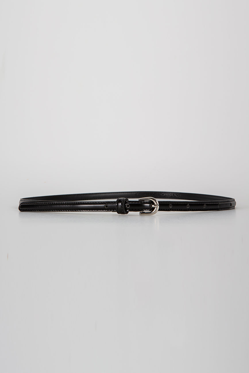[11/30 예약배송] 10mm Volume Eco Leather Belt (Silver)