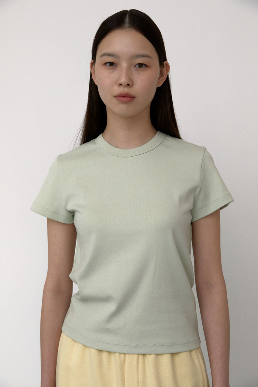 Cap Sleeve Round T-Shirts (Mint)