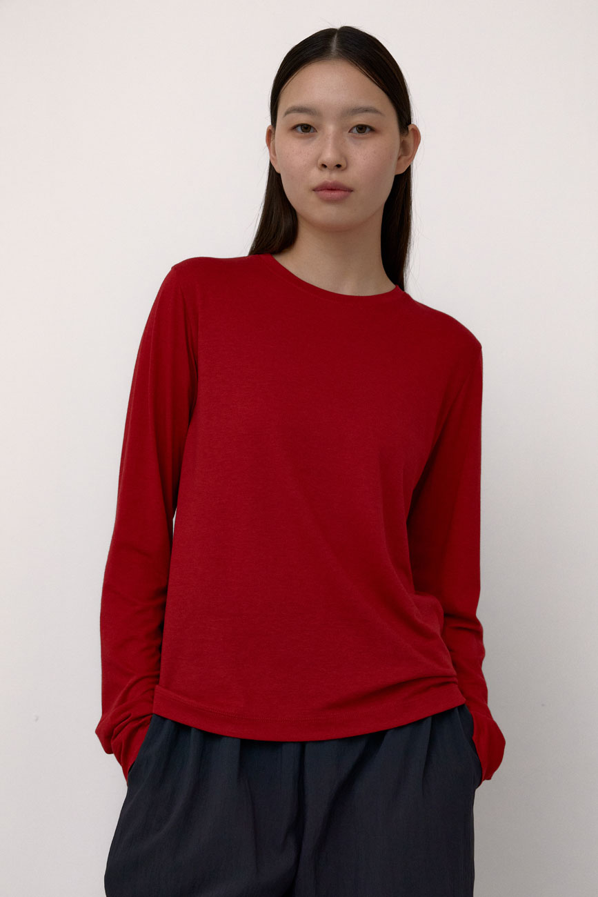 Tencel Long Sleeve T-Shirts (Red)