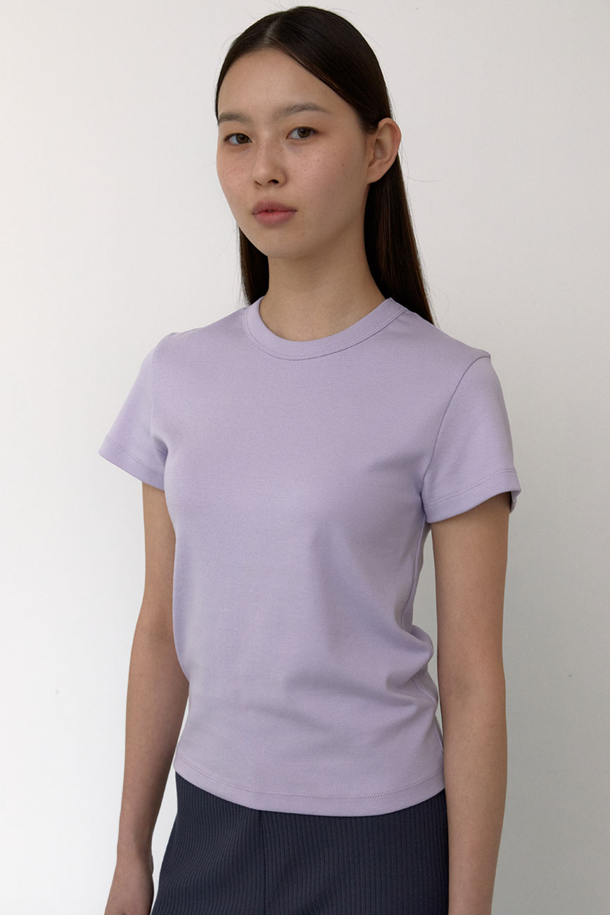 Cap Sleeve Round T-Shirts (Lavender)