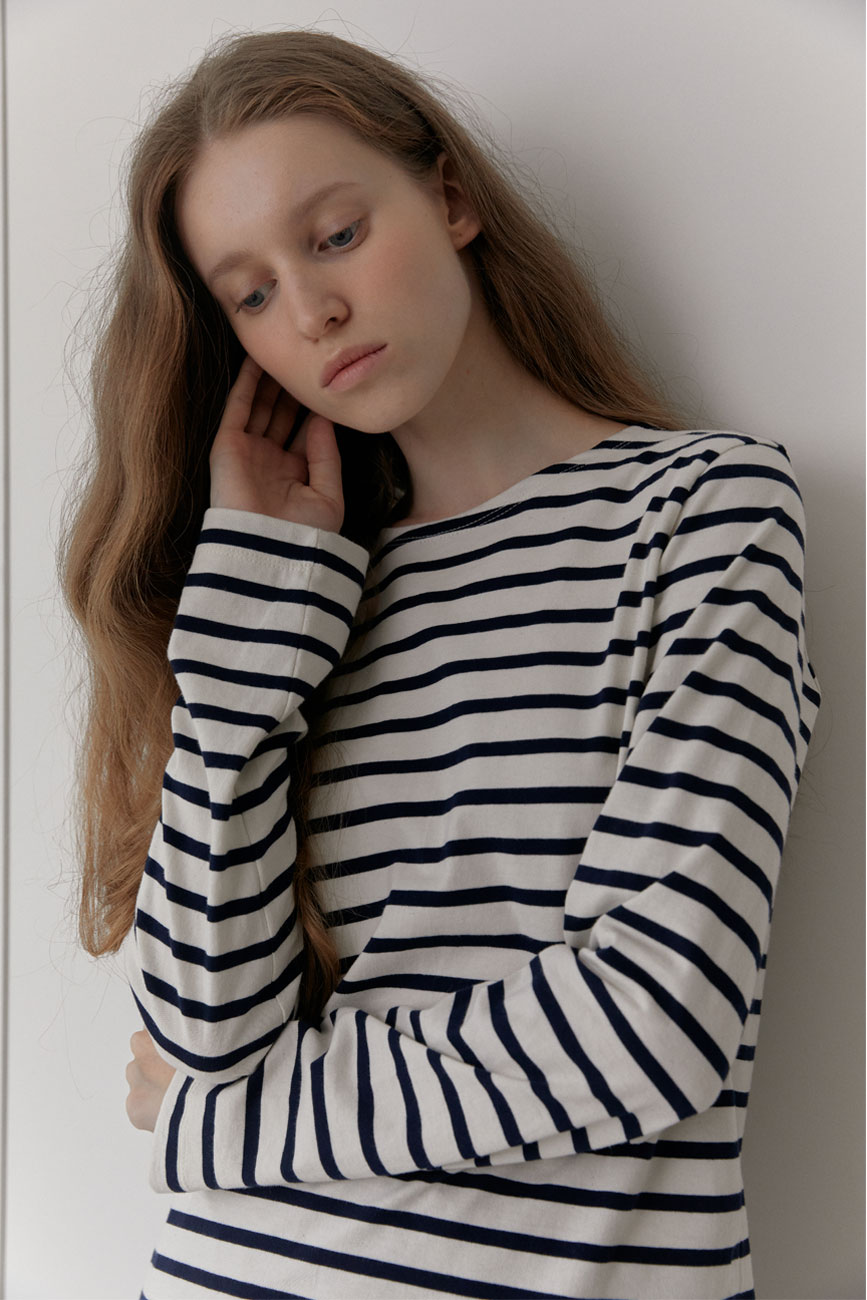 [RE] French Stripe T-Shirts (Ivory)