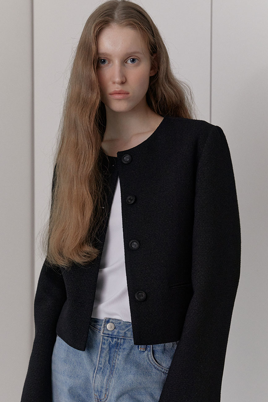 [13차 4/12 예약배송] Classic Tweed Jacket (Black)