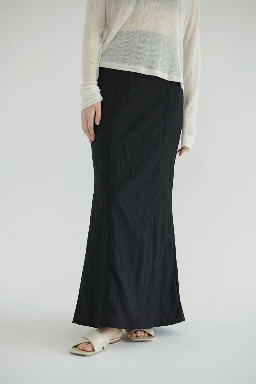 [RE] Nylon Maxi Skirt (Black)
