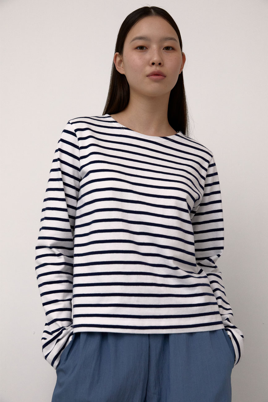 Stripe Long Sleeve T-Shirts (White)