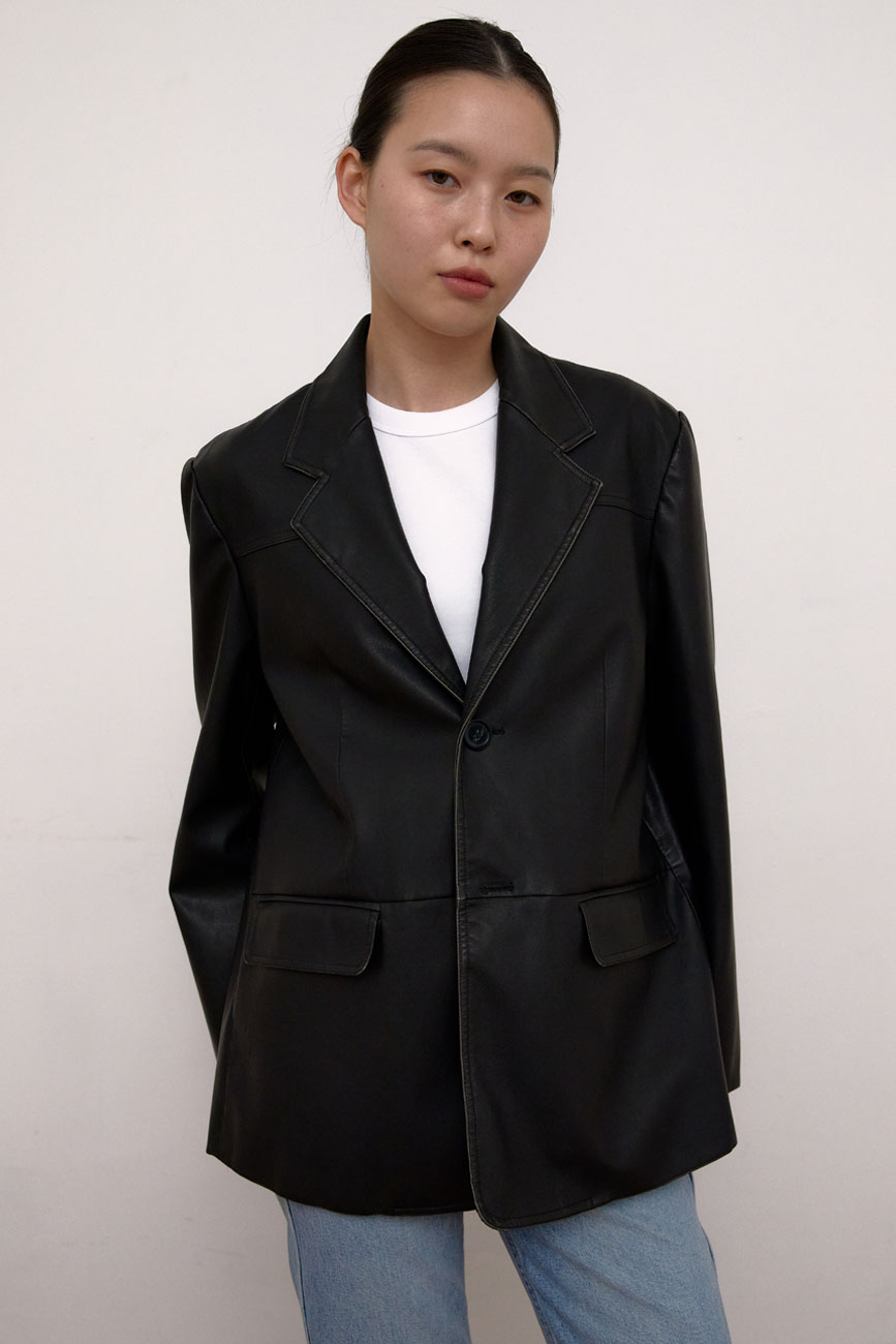 Faux Leather Jacket (Black)