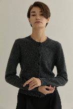 20W CASHMERE WOOL ROUND CARDIGAN (CHACOAL GRAY)