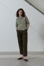 21S TAPERED VOLUME COTTON PANTS (MOSSY GREEN)