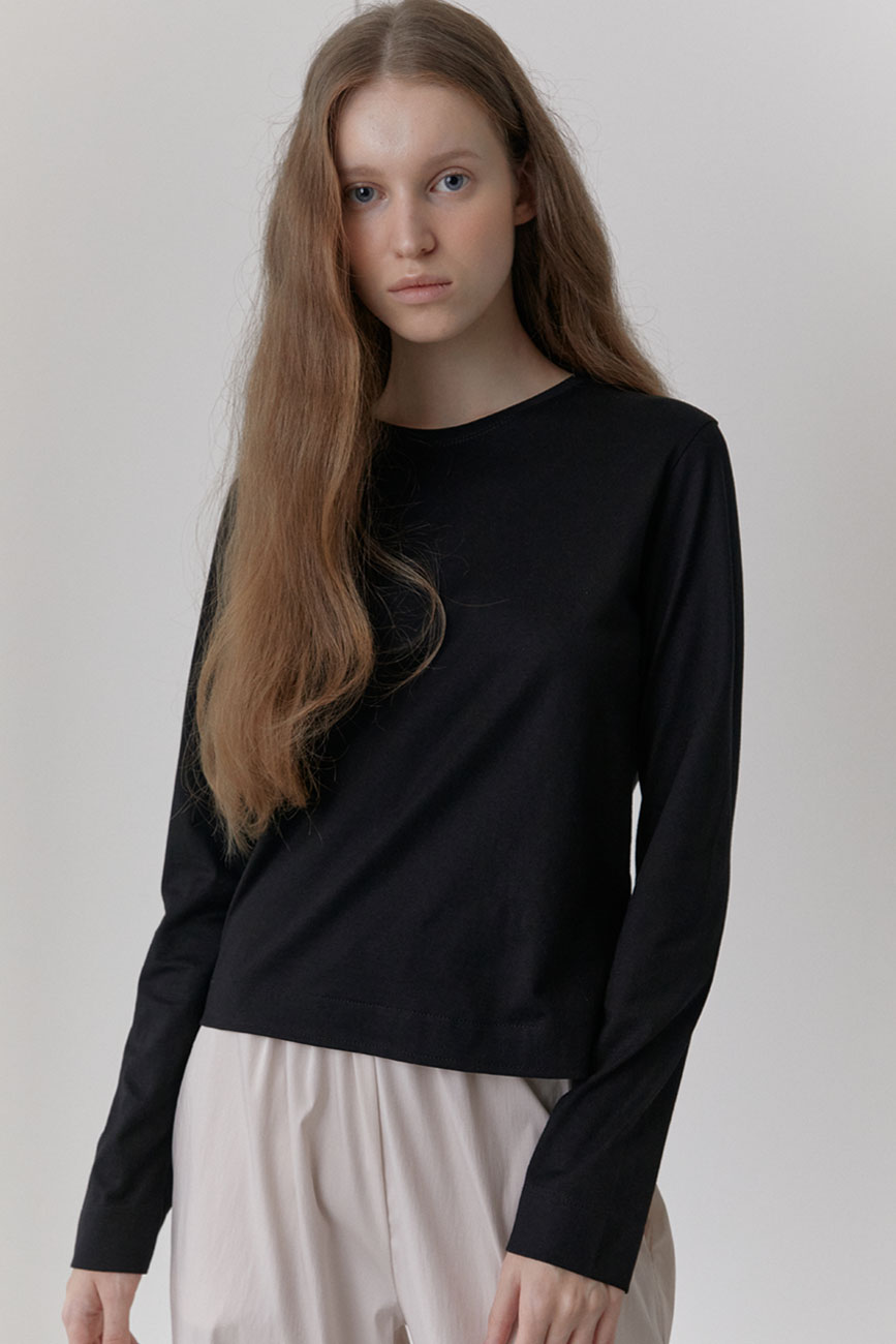 [3차] Silket Essential Long Sleeve T-shirts (Black)