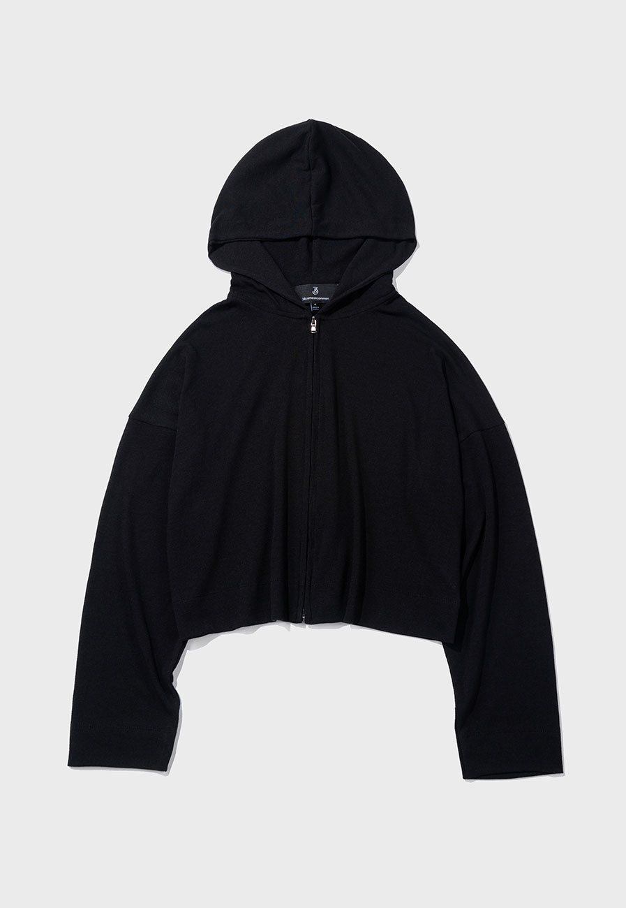 Sheer zip-up hoody (Black)